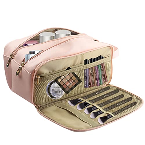 Reise-Kosmetiktasche, Make-up-Tasche, wasserdichter Make-up-Taschen-Organizer, wasserdichte tragbare Kosmetiktasche für Kosmetiktasche für Frauen, Rosa, riferimento alla descrizione, Siehe von Nbhuiakl