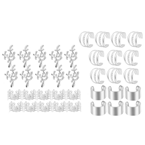 Zopfschmuck für Frauen, Haarschmuck für Zöpfe, 40 x Schmuck, Dreadlock-Haarklammern, Haarspangen aus Metall, dekorative Manschetten in Ring, elegant für Dreadlock-Zubehör von Nbhuiakl