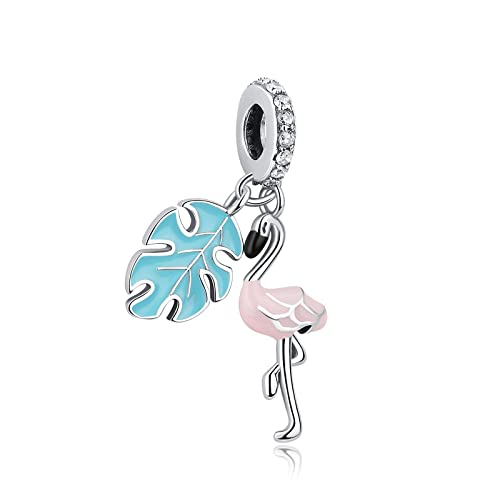 Nbsameng Flamingo Charm, 925er Silber mit 5A Zirkonia, für Armband und Halskette Europa von Nbsameng