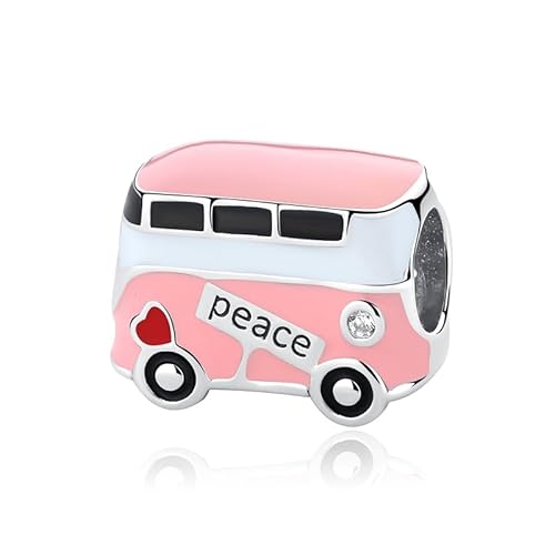 Nbsameng - Pandora Charm Rose Bus 925 Silber mit 5A Zirkonia Charm Pandora und European Charm Rose Bus Charm Schmuckbox von Nbsameng