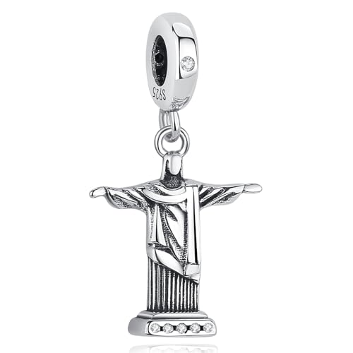 Nbsameng S925 Sterling Silber Anhänger für Pandora Armbänder und Halsketten, ein DIY Urlaub Schmuck Geschenk für Damen, Statue von Christus von Nbsameng