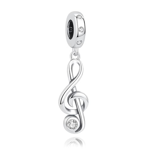 Nbsameng S925 Sterling Silber Anhänger für Pandora Armbänder und Halsketten, ein DIY Urlaub Schmuck Geschenk für Damen, Violinschlüssel von Nbsameng