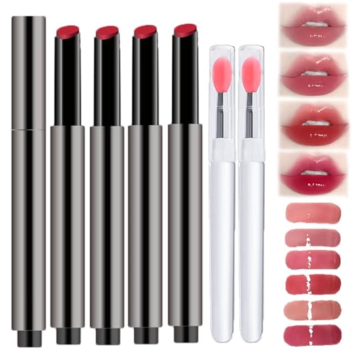 Aztk Meltykiss Jelly Gloss Lippenstift,Aztk Lippenstift,AZTK Feuchtigkeitsspendendes MeltyKiss Lip Jelly,Gloss Lippenstift,Langanhaltender Wasserfester,nicht Haftender Lippenstift (#02+#03+#04+#06) von Nbzsmlkn