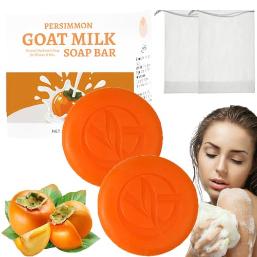 Sapskin Kaki-Seife, Kaki-Seifenstück Zur Geruchskontrolle, Natürliches Deodorant, Körperwaschseife Zur Beseitigung Von Körpergeruch Für Frauen Und Männer (2 Stück) von Nbzsmlkn
