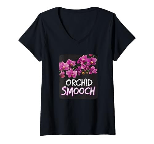 Damen Hübscher Orchideen-Smooch für Blumen- und Blütezeit T-Shirt mit V-Ausschnitt Damen Hübscher Orchideen-Smooch für Blumen- und Blütezeit T-Shirt mit V-Ausschnitt von Nce Orchids Outfit