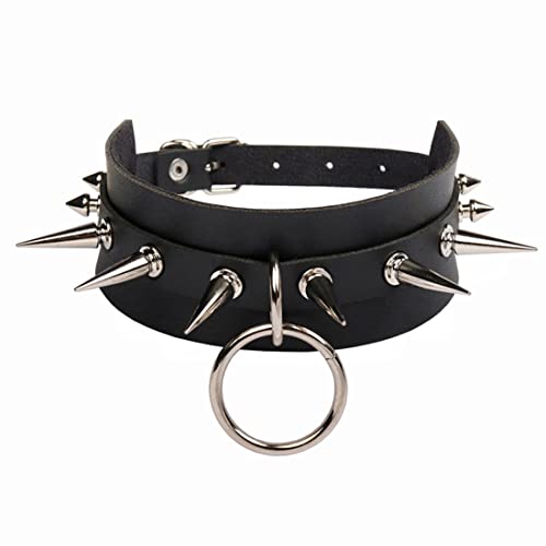 Ncheli Stachelhalsband Damen Adjustable – Punk Choker mit Nieten & Gothic Style – Verstellbar für Alltag, Partys – EMO Accessoires Geschenkidee von Ncheli