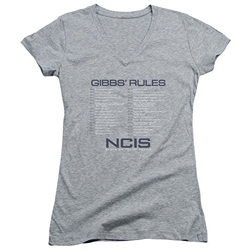 Ncis - Damen Gibbs Rules mit V-Ausschnitt T-Shirt, Small, Athletic Heather von Ncis