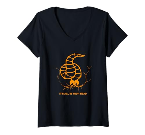 Damen Neurax-Wurm T-Shirt mit V-Ausschnitt Damen Neurax-Wurm T-Shirt mit V-Ausschnitt von Ndemic Creations