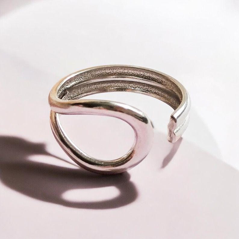 Verstellbarer Edelstahl Ring, Silberfarben , Geometrisch 17.3mm, Geschenkidee Für Frauen, Damenschmuck Verstellbarer Edelstahl Ring, Silberfarben , Geometrisch 17.3mm, Geschenkidee Für Frauen, Damenschmuck von NeIvaSDesign