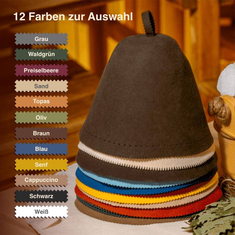 Nesowok® Saunamütze Aus 100 % Merinowolle - Nahtlos- 2 Größen Saunahut Für Herren & Damen von NeSowokDE