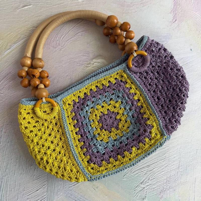 Einzigartige Sommertasche Mit Holzgriffen, Oma Platz Strandtasche, Weicher, Geräumiger Shopper, Retro Style Tasche Für Urlaub, Mesh Openwork Boho Einzigartige Sommertasche Mit Holzgriffen, Oma Platz Strandtasche, Weicher, Geräumiger Shopper, Retro Style Tasche Für Urlaub, Mesh Openwork Boho von NeYuknits