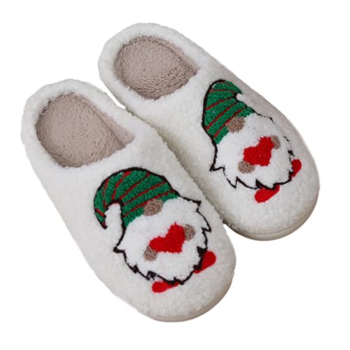 Hausschuhe Damen Winter Feste Sohle, Weihnachten Gnome Plüsch Pantoffeln Damen, Damen Slipper Elegant Flauschige, Herren Hausschuhe Plush House Slippers von Neamou