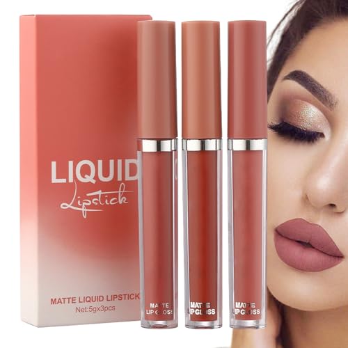 Lipgloss für Frauen, nicht klebend | 3 Stück glänzender Lipgloss-Lippenstift - Lippenfleck hochpigmentiert, Lippenstifte langlebig wasserfest, Geschenk für Frauen und Mädchen Neamou von Neamou