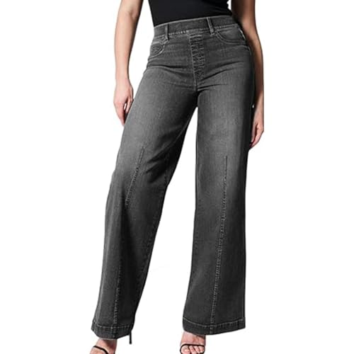 Neamou Elastische Jeans mit hoher Taille,Bauchstraffung, lockere Passform, hohe Taillenjeans - Damenmode für Party, Strand, Zuhause, Arbeit, Urlaub, Dating von Neamou