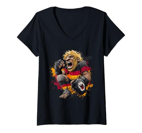 Damen MMA Before It was Cool – Neanderthal Combat Germany T-Shirt mit V-Ausschnitt Damen MMA Before It was Cool – Neanderthal Combat Germany T-Shirt mit V-Ausschnitt von Neandertaler MMA Training Apparel