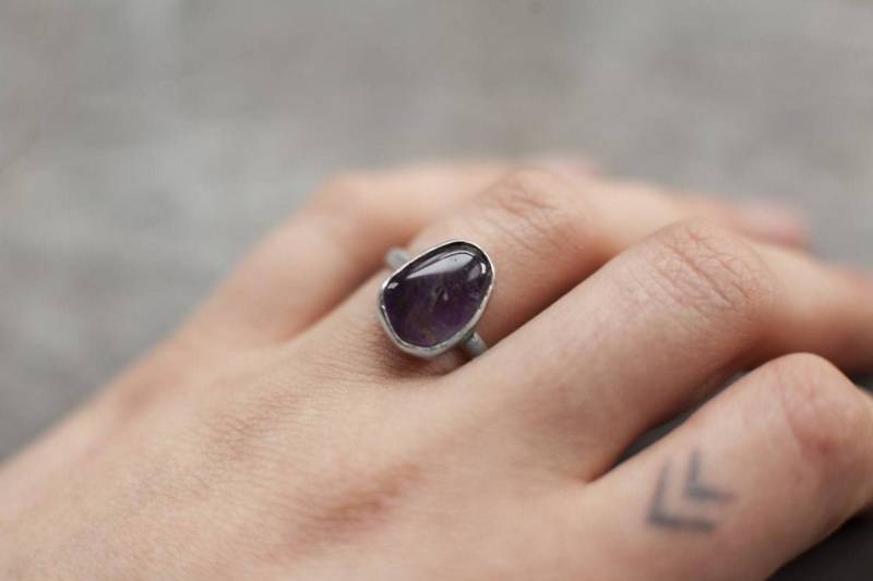 Amethyst Ring Aus Sterlingsilber, Personalisierter Schmuck Für Frauen - Muttertagsgeschenk von NeapTides