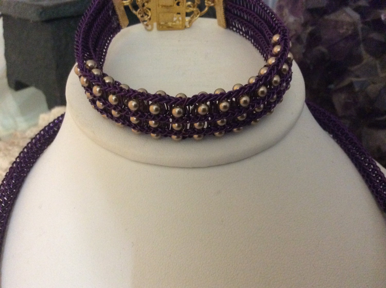 Lila Und Gold Armband von NeatVikingJewelry