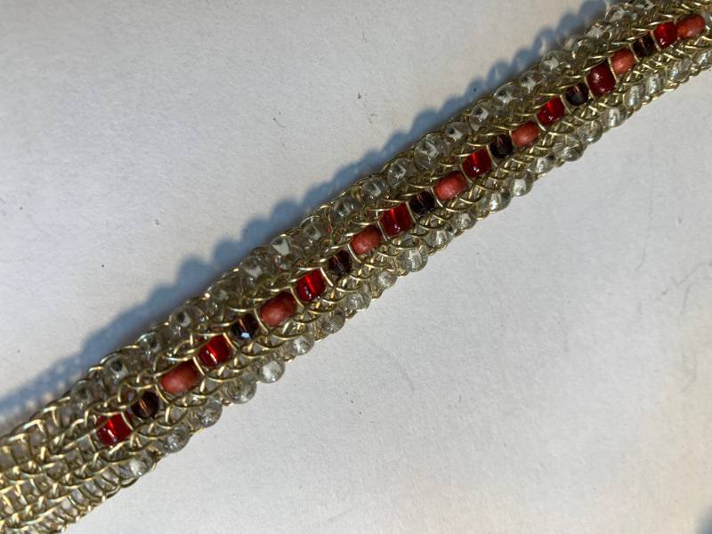 Mix Rot & Silber Handgestricktes Armband von NeatVikingJewelry