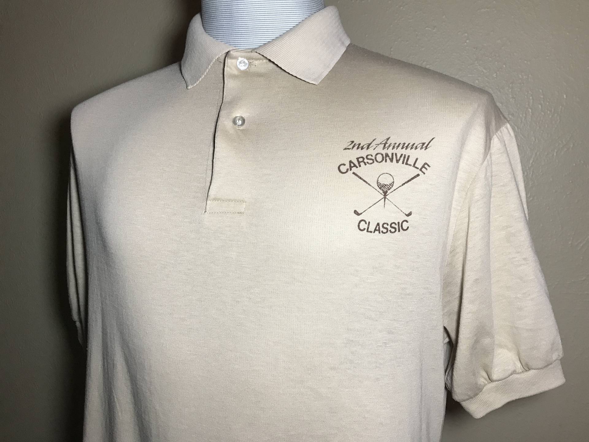 Vtg 80 2. Jährliche Carsonville Classic Golf Turnier Polo T-Shirt Erwachsene L von Neatshirt