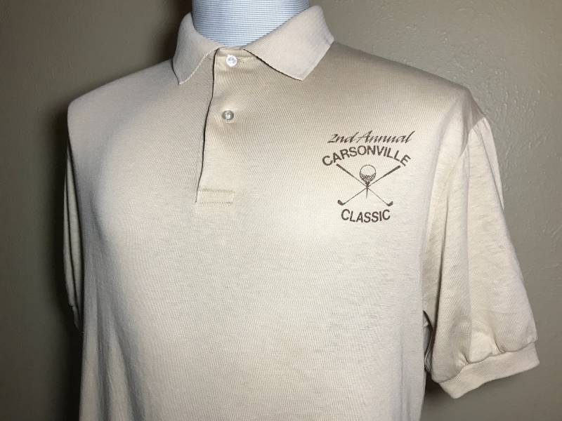 Vtg 80 2. Jährliche Carsonville Classic Golf Turnier Polo T-Shirt Erwachsene L von Neatshirt