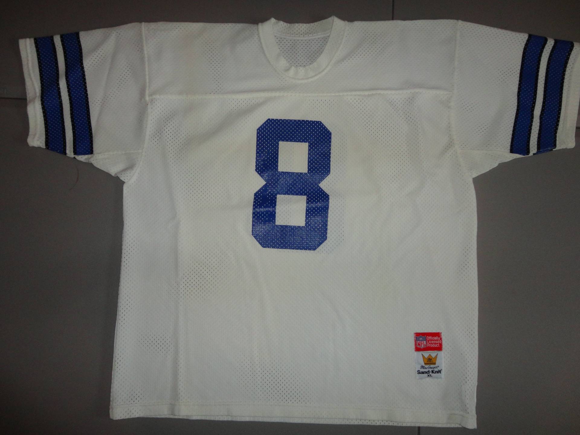 Vtg 90Er Macgregor Sand Stricken Dallas Cowboys Nfl #8 Troy Aikman Xl Bildschirm Jersey Vtg 90Er Macgregor Sand Stricken Dallas Cowboys Nfl #8 Troy Aikman Xl Bildschirm Jersey von Neatshirt