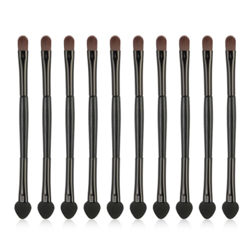 10 Stück Lidschatten Applikator Doppelkopf Lidschatten Pinsel Tragbare Reise Make-up Schönheit Kosmetik Zubehör für Mädchen von NeaxgeandX