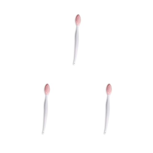 3 Set Lippenpinsel, Profession Woman Zubehör, Puffer Comedo-Entferner, Kosmetikbedarf, leicht zu greifen, dicke Peeling-Pinsel, rosa von NeaxgeandX