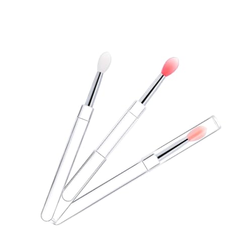 3 Stück Lipgloss-Pinsel, wiederverwendbar, Make-Up-Lidschatten-Pinsel mit staubdichtem Deckel, Kosmetikzubehör für Reisen, Profi-Salon von NeaxgeandX