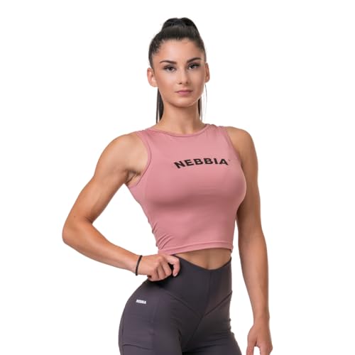 Nebbia Rosa Crop Top Damen, Sport Crop Top Bauchfrei, Crop Tops Damen, Bauchfreie Oberteile, Sport Bauchfreie Tops, Tank Top Damen Sport, Bauchfrei Top M von Nebbia