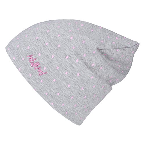 Nebelkind Damen Slouch Summer Beanie Gepunktet Strickmütze Grau One Size von Nebelkind