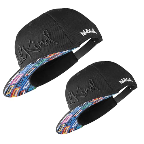 Nebelkind Doppelpack Snapback-Cap Rec Erwachsenen Unisex + 1 Kinderkappe Bundle Einheitsgröße Größenverstellbar hochwertige Basecap trendig Streetwear Style Baseball-Kappe mit geradem Schirm Schwarz Nebelkind Doppelpack Snapback-Cap Rec Erwachsenen Unisex + 1 Kinderkappe Bundle Einheitsgröße Größenverstellbar hochwertige Basecap trendig Streetwear Style Baseball-Kappe mit geradem Schirm Schwarz von Nebelkind