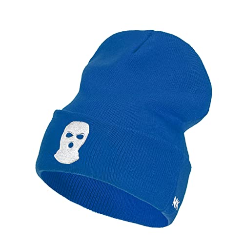 Nebelkind Herren Beanie Folded Sturmmaske Sturmhaube Strickmütze Blau One Size von Nebelkind