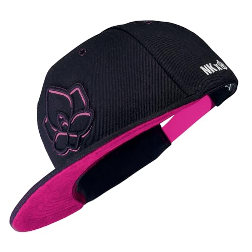 Nebelkind Snapback-Cap-Herren Damen Der Keller schwarz-pink, Einheitsgröße OneSize, Größenverstellbar, Unisex, hochwertige Basecap trendig, Streetwear Style, Baseball-Kappe, gerader Schirm von Nebelkind