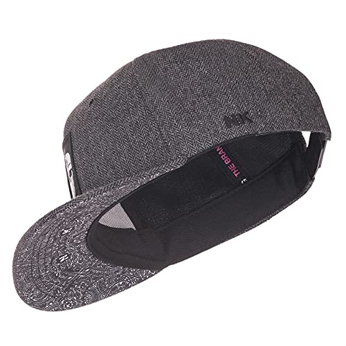 Nebelkind Snapback-Cap-Herren Damen Bandana Grau, Einheitsgröße OneSize, Größenverstellbar, Unisex, hochwertige Basecap trendig, Streetwear Style, Baseball-Kappe mit geradem Schirm, Retro von Nebelkind