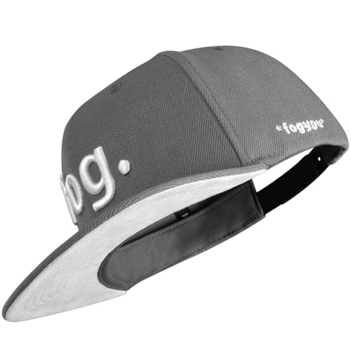 Nebelkind Snapback-Cap-Herren Damen Fog Einheitsgröße OneSize Größenverstellbar Unisex Basecap trendig Streetwear Style Baseball-Kappe mit geradem Schirm (Grau) von Nebelkind