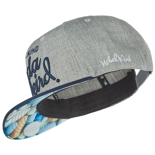 Nebelkind Snapback-Cap-Herren Damen Kinda Weird Pillen Grau, Einheitsgröße OneSize, Größenverstellbar, Unisex, hochwertige Basecap trendig, Streetwear Style, Baseball-Kappe mit geradem Schirm von Nebelkind