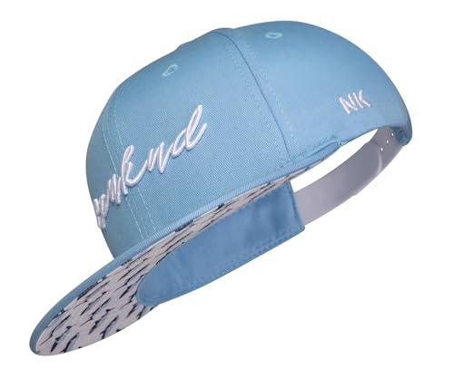 Nebelkind Snapback-Cap Kinderkappe Kooperationskappe x Ozeankind Einheitsgröße OneSize Größenverstellbar Unisex Basecap trendig Streetwear Style Baseball-Kappe mit geradem Schirm (Hellblau) von Nebelkind