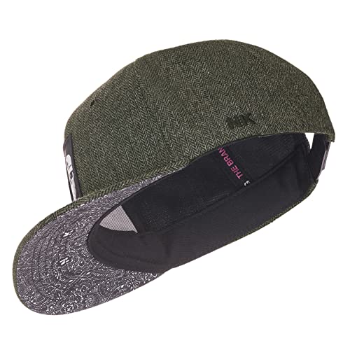 Nebelkind Snapback-Cap-Herren Damen Bandana Oliv-grün, Einheitsgröße OneSize, Größenverstellbar, Unisex, hochwertige Basecap trendig, Streetwear Style, Baseball-Kappe mit geradem Schirm, Retro von Nebelkind