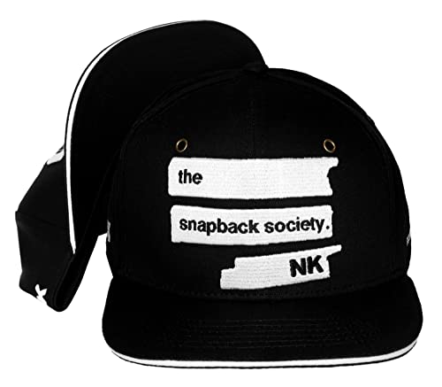 Nebelkind Snapback-Cap-Herren Damen Society Schwarz, Sandwich Schirm, Einheitsgröße OneSize, Größenverstellbar, Unisex, hochwertige Basecap trendig, Streetwear Style, Baseball-Kappe mit geradem Schirm von Nebelkind