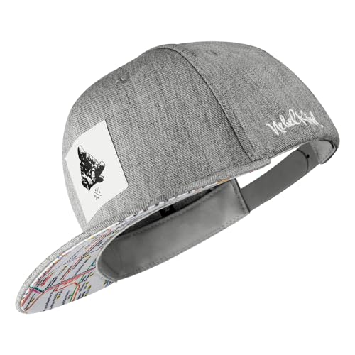 Nebelkind Snapback-Cap-Herren Damen Berlin Netzplan Grau, Einheitsgröße OneSize, Größenverstellbar, Unisex, hochwertige Basecap trendig, Streetwear Style, Baseball-Kappe mit geradem Schirm, Retro von Nebelkind