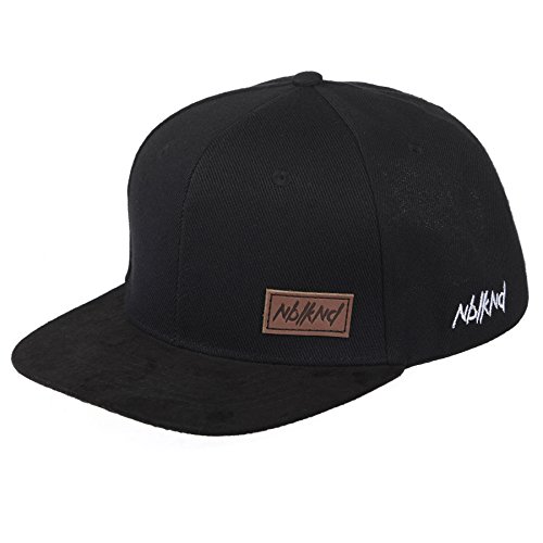 Nebelkind Snapback-Cap-Herren Damen Classy Suede Schwarz, Einheitsgröße OneSize, Größenverstellbar, Unisex, hochwertige Basecap trendig, Streetwear Style, Baseball-Kappe mit geradem Schirm, Retro von Nebelkind