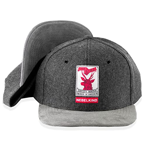 Nebelkind "The Stag Snapback-Cap grau Filz Matchbox-Design OneSize Unisex Nebelkind "The Stag Snapback-Cap grau Filz Matchbox-Design OneSize Unisex von Nebelkind