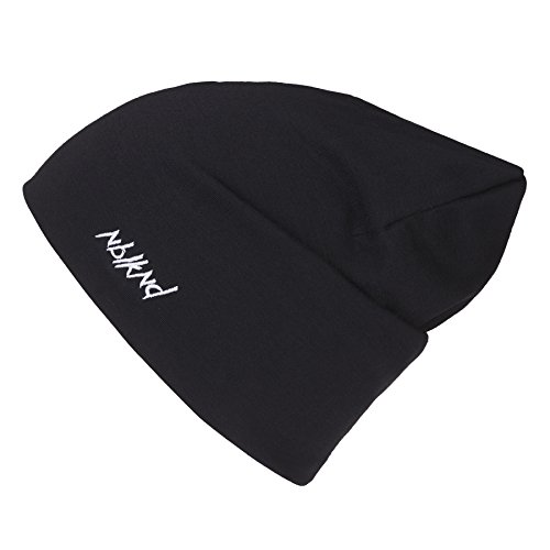 Nebelkind Unisex Slouch Summer Beanie Logo Strickmütze Schwarz One Size von Nebelkind