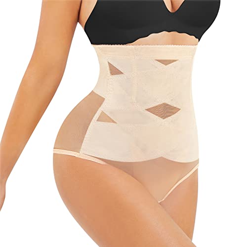 Nebility Bauchkontrolle Tanga Shapewear für Frauen Nahtlose Tanga Höschen Taille Trainer Body Shaper Slip Unterwäsche, Beige, XXL von Nebility