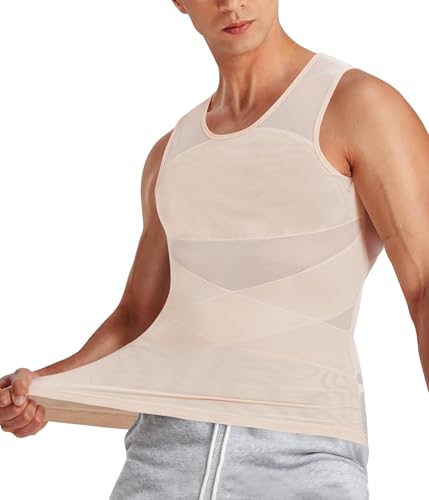 Nebility Shapewear Herren Kompressionsshirt Elastische Bauchweg Unterhemd Ärmellos Compression Shirt Figurformend Muskelshirts Tank Top Abnehmen Weste Body Shaper von Nebility