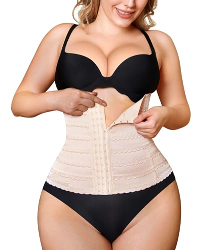 Nebility Taillenmieder Shapewear Bauchkontrolle Übergröße Taille Trainer für Frauen Bauchschneider Body Shaper Korsett Girdle, beige normale größe, Medium von Nebility