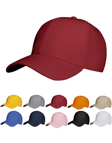 NebulaGlam Baseball Cap Unisex, Verstellbar Basecap, Baumwolle Sonnenmütze Baseball-Mütze Unisex, Baseballkappe für Herren und Damen für Sport Reisen Draußen (Rotwein) von NebulaGlam