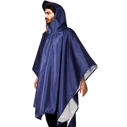 NebulaGlam Mehrzweck Regenmantel, 3-in-1 Mehrzweck Regenponcho Wasserdicht, Regenmantel Wasserdicht Unisex für im Freien Fahrrad Wandern Camping Wandern Angeln (Blau) von NebulaGlam