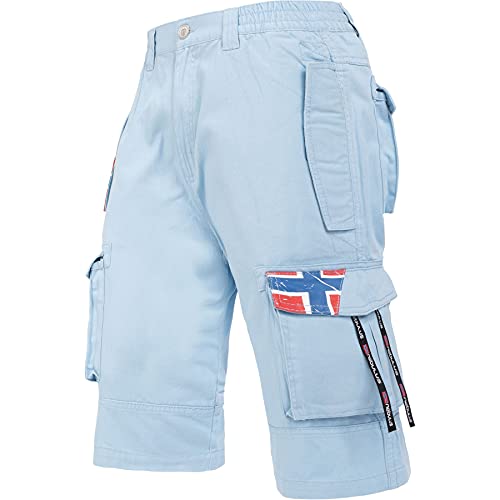 Nebulus Herren Cargo Short BOODY, Sommer Hose, Herren mit 6 Taschen, hellblau - S von Nebulus