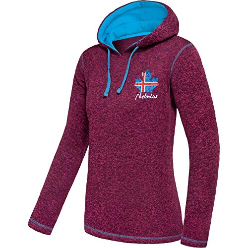 Nebulus Damen Fleecehoody Jake, Warmer Hoody, Kapuzenpullover, Fuchsia-Malibu - XXL/44 von Nebulus